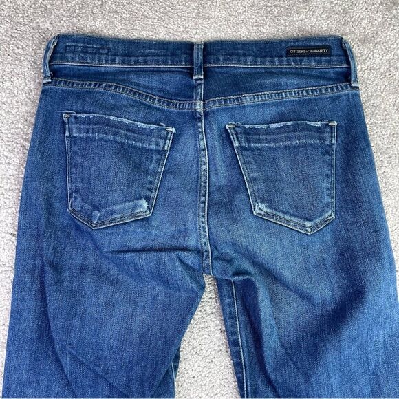 Citizens of Humanity Dani Jeans Women's 25 Blue Cropped Straight Low Rise Dark - Picture 4 of 14